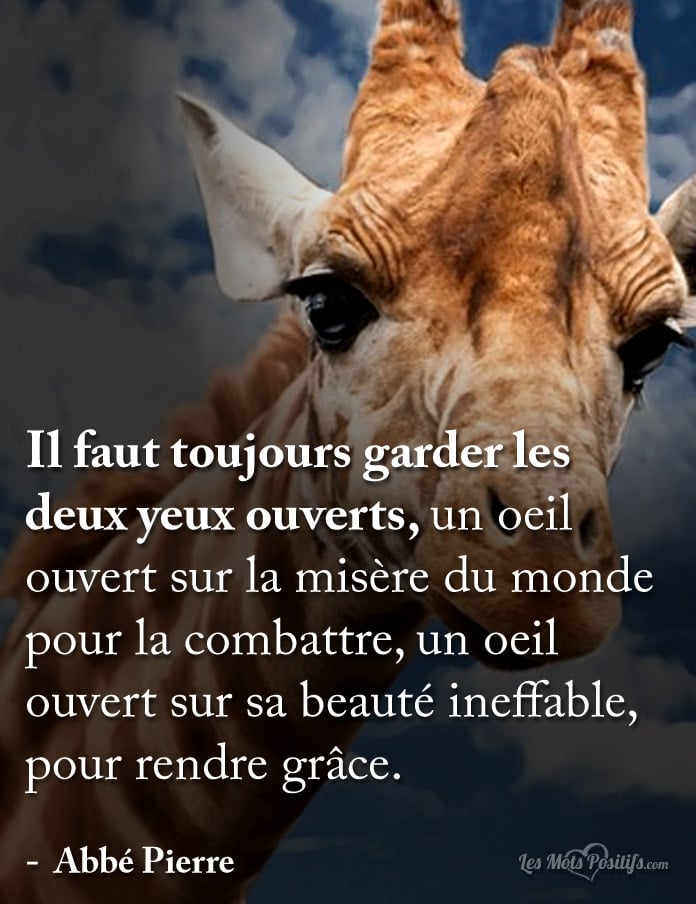 Citation sur Il faut toujours garder les deux yeux ouverts