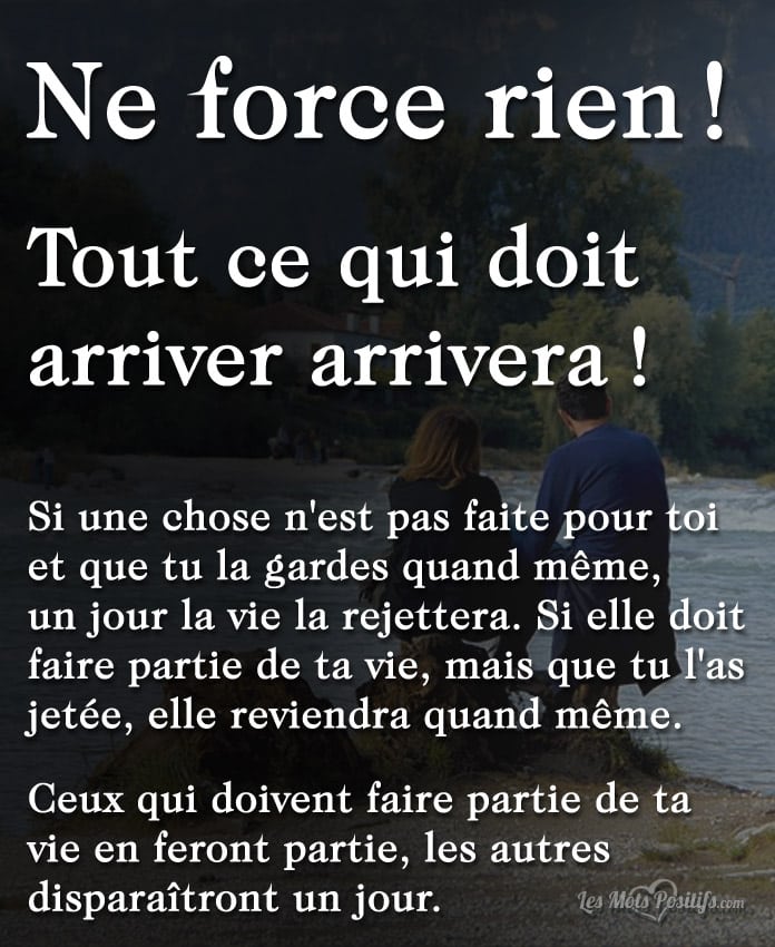 Tout ce qui doit arriver arrivera !