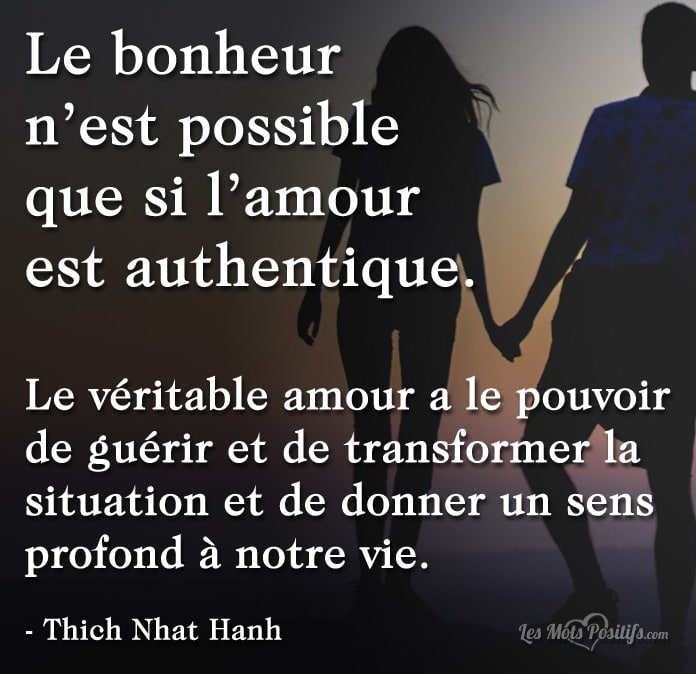 Le bonheur n’est possible que si l’amour est authentique