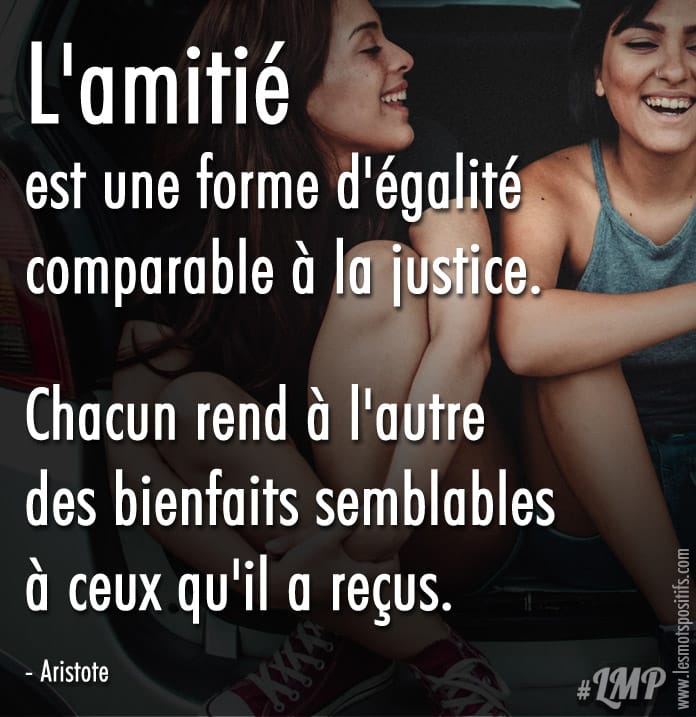 Citation sur L’amitié est une forme d’égalité comparable à la justice