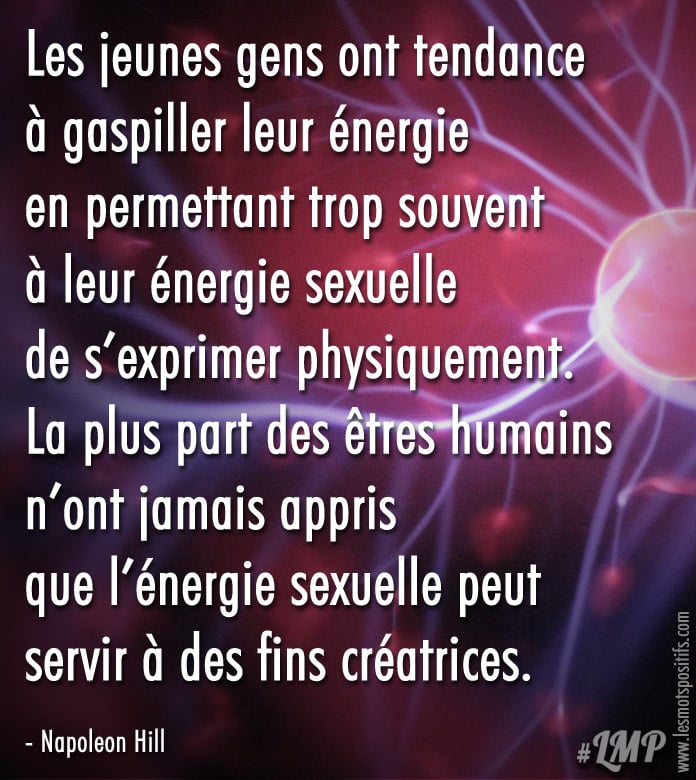 L’énergie sexuelle peut servir à des fins créatrices